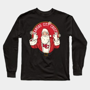 Santa Claus Loves Kansas City Chiefs Long Sleeve T-Shirt